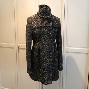 Empire waist coat - high collar, dress coat